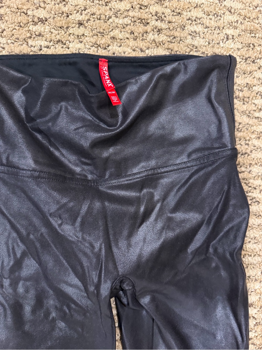 SPANX Black High-Waist Shimmer Leggings